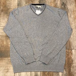 Hawker Rye V Neck Sweater with Varsity Stripe Mens Medium